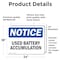 Signmission Used Battery Accumulation, 24 in W x Rectangle, Vinyl Decal OS-2PACK-NS-D-1824-L-18824 - alternate 5